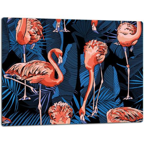 GlassplattenschneideBrett 52x40 Flamingos