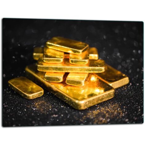 GlassplattenschneideBrett 52x40 Gold