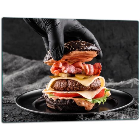 GlassplattenschneideBrett 52x40 Hamburger