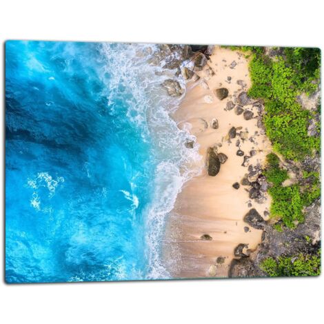 GlassplattenschneideBrett 52x40 Meer