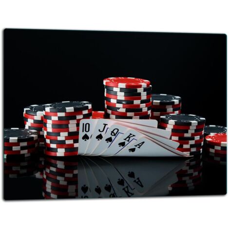GlassplattenschneideBrett 52x40 Poker