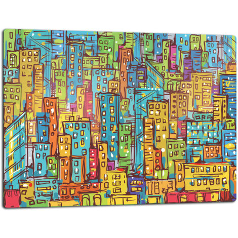 GlassplattenschneideBrett 52x40 Stadt
