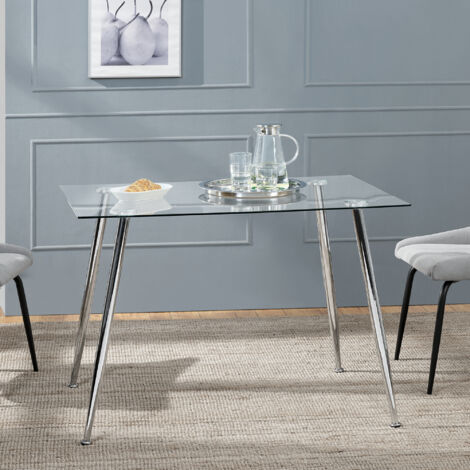 Glastisch Hyrynsalmi Chrom [en.casa]