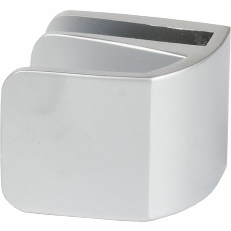 Glastürgriff Square, Glas 4-6 mm 32,5x26 mm, Zink verchromt matt