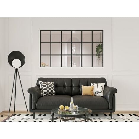 VENTE-UNIQUE Glaswand im Orangeriestil - thermolackiertes Aluminium - 180 x 105 cm - Schwarz - ORANSA