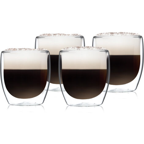 Tasses à Expresso En Verre Double Paroi - Lot De 6 - 80 Ml - Verre Borosilicate Résistant - Effet Flottant - Isothermes - 4