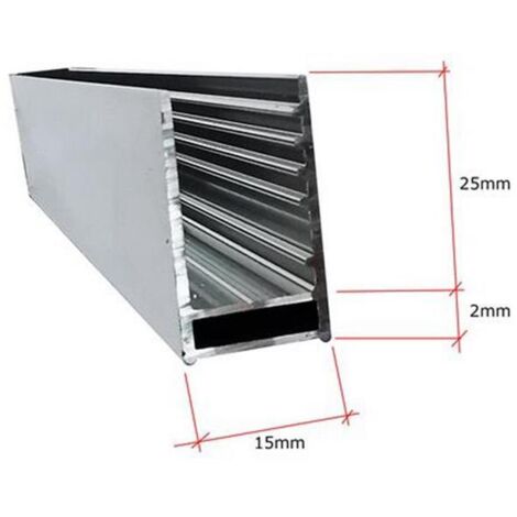 Glaswerk Westfalen- 2000x27x15mm Aluminium U-Profil