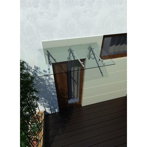 Glaswerk Westfalen - (3LB) 230x90 cm Klarglas Glasvordach inkl. Halter