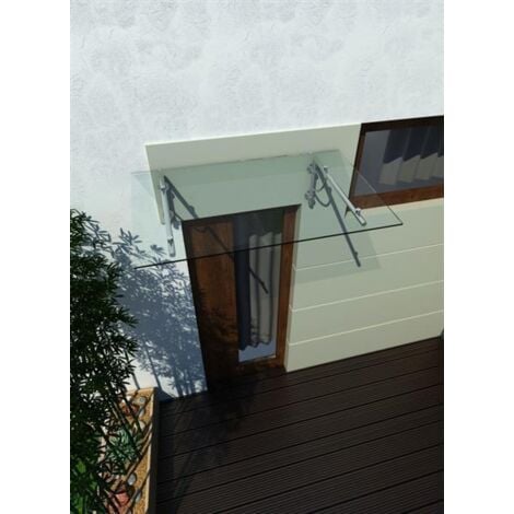 Glaswerk Westfalen - (LB) 190x90 cm Klarglas Glasvordach inkl. Halter