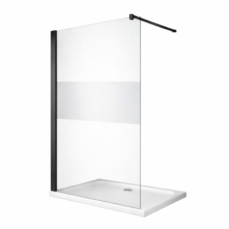 Glaswerk Westfalen - LiLy 100x200 cm Walk in Duschwand Satiniert Mitte Schwarz
