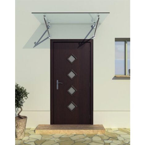 Glaswerk Westfalen - (V) 170x90 cm Klarglas Glasvordach inkl. Halter