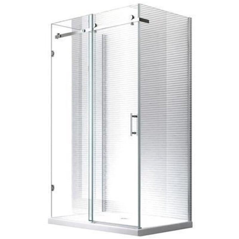 Glaszentrum Hagen - 120x90x195 cm - cabine de douche relevable - cabine de douche - 8mm - verre esg avec receveur de douche + siphon