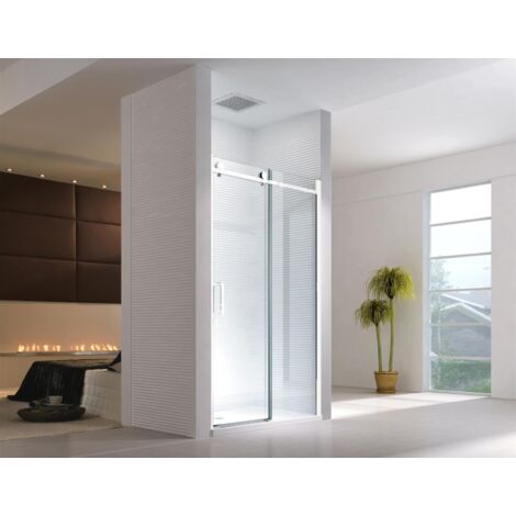 Glaszentrum Hagen - 145x195cm Nischentür Schiebetür Duschtür Nischendusche - ESG Glas