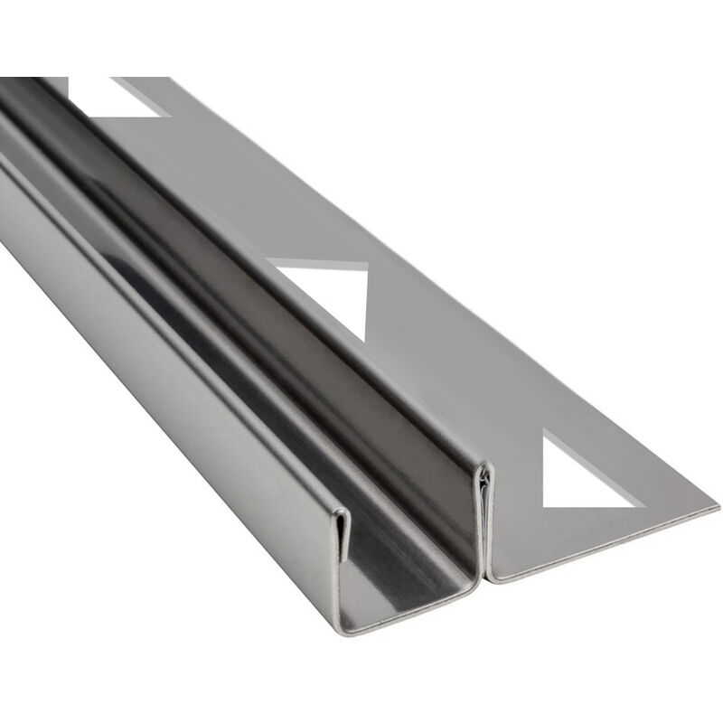 Image of 2440x12,5x11 mm u profilo a parete in acciaio inox - profilo a pavimento - profilo di inserimento per docce - Glaszentrum Hagen