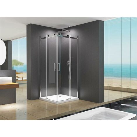 Glaszentrum Hagen - 80x80x195 cm - Artemis Duschkabine Dusche Duschabtrennung - 8mm - ESG Glas mit Duschwanne