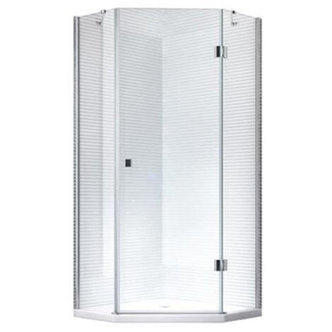 Glaszentrum Hagen - 90x90x195cm - Aya Duschkabine Dusche Duschabtrennung - 5eck - 8mm - ESG Glas