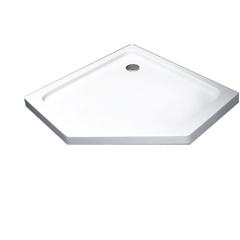 Glaszentrum Hagen - Acryla' 100x100x5 cm Receveur de douche plat blanc - pentagone