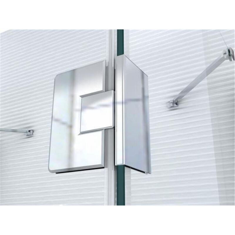 Glaszentrum Hagen - Ferrure de porte de douche - Charnière pour porte de douche - Verre sur verre, 180 °, chrome