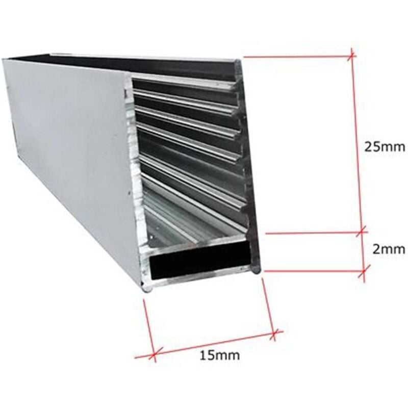Profilé en u en aluminium 2000 mm (l) - Profilé de fixation du verre - Glaszentrum Hagen