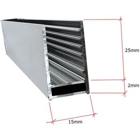 Glaszentrum Hagen - Profilé en U en aluminium 2000 mm (L) - Profilé de fixation du verre