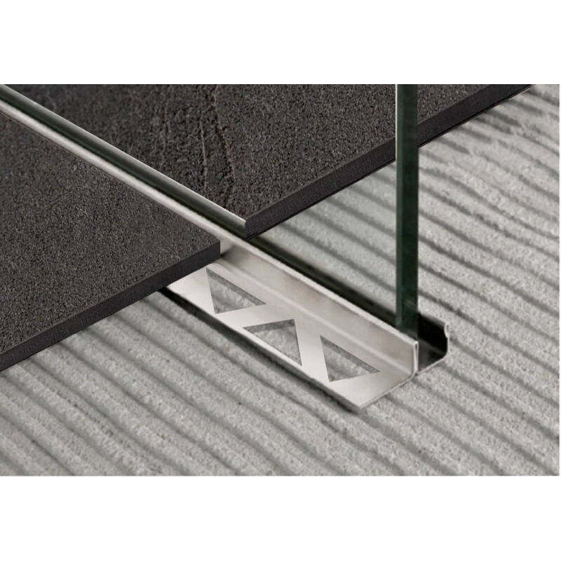 Profilé mural en acier inoxydable u 2440x12,5x11 mm - Profilé de sol - Profilé de carrelage - Glaszentrum Hagen