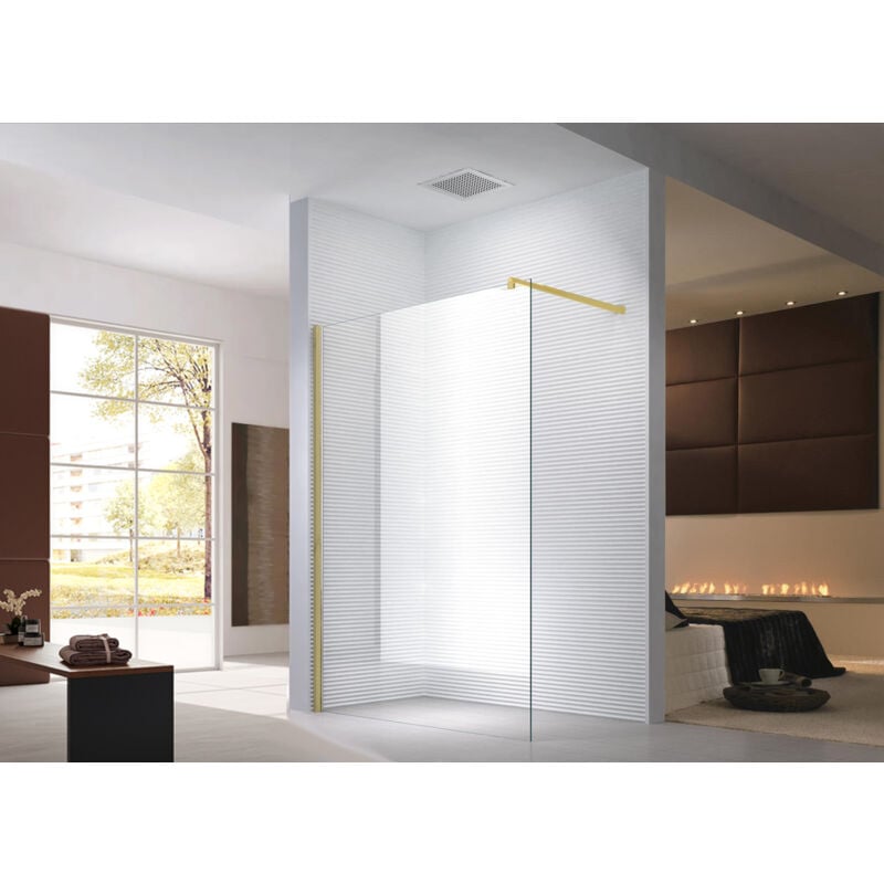 Glaszentrum Hagen - Type-GD] Cabine de douche à l'italienne 150x200 cm - douche avec profilé en aluminium doré