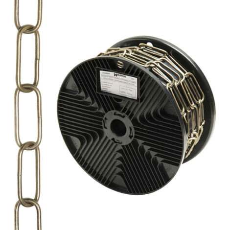 Glatte Dekorationskette für Leder 3,4x43 mm. 20 Meter Rolle