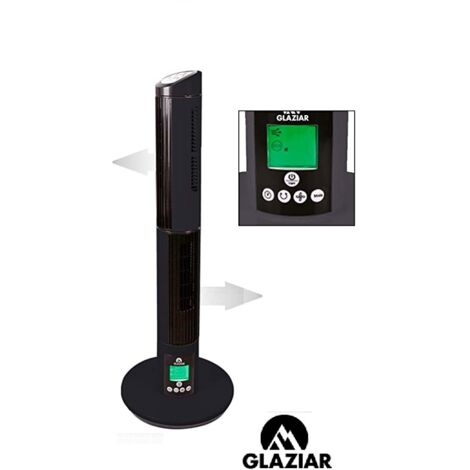GLAZIAR 2 Ventilador Torre Orientable, 45 W, Plástico, 9 Velocidades, Negro