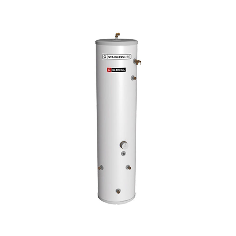 Gledhill 210 Litre Stainless Lite Plus Solar Slimline Direct Unvented Cylinder