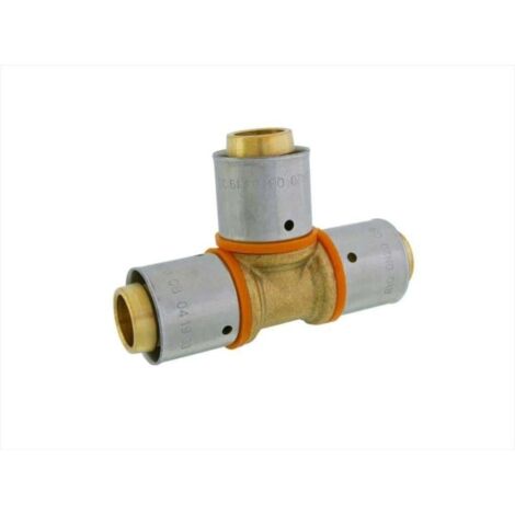 Gleicher T-Verbinder zum Crimpen von Messing D.20 für Rohr in pro QUICK PLOMBERIE