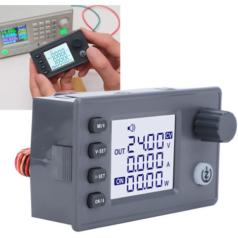 [Gleichspannungsregler] Stabilisiertes Gleichspannungsmessgerät der neuen Generation mit LCD-Anzeige, 36 x 29 mm, Golddisplay, 90 W, 6–36 V [Einstellbarer Unterspannungsschutz] ABS-Platine, zwei Ansch