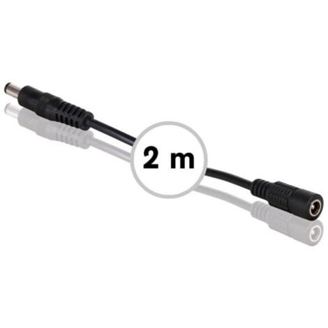 Gleichstrom verlangerungskabel mit stecker buchse - 2 m - schwarz
