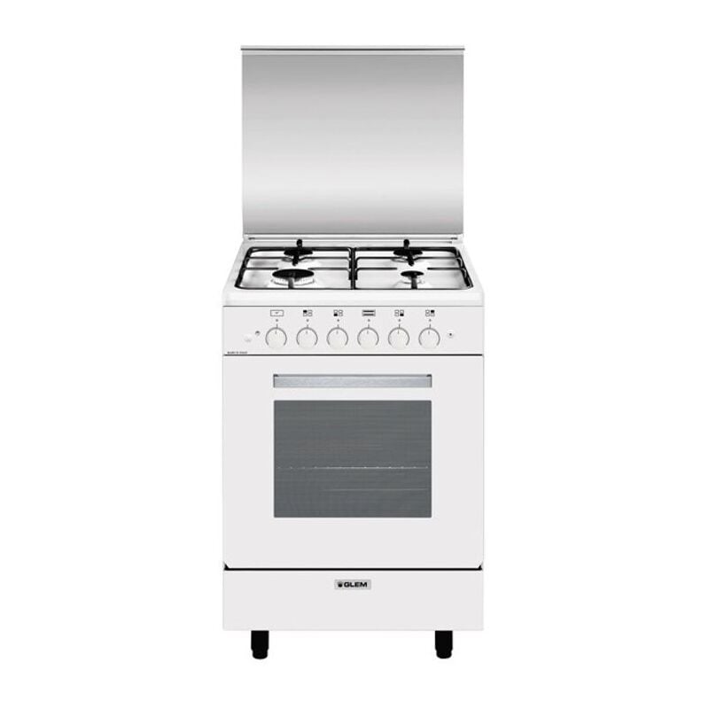 Glemgas - glem gas Cucina a Gas A554GX 4 Fuochi Gas Forno Gas Classe a Dimensioni 53x50 Colore Bianco Serie Alpha (imballo danneggiato)