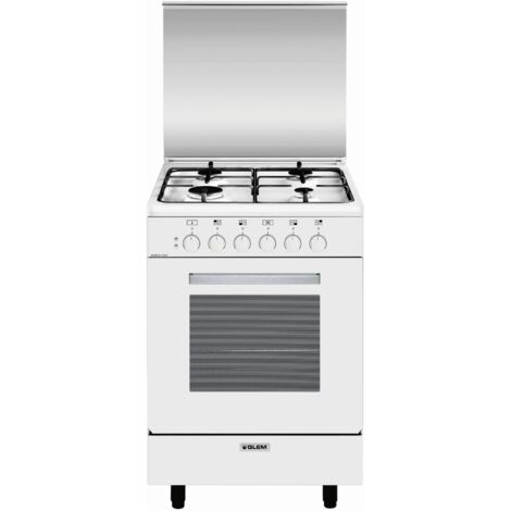 Glem Gas Cucina A554MX6 Bianco 4 Fuochi Gas Forno Elettrico 54L Classe A