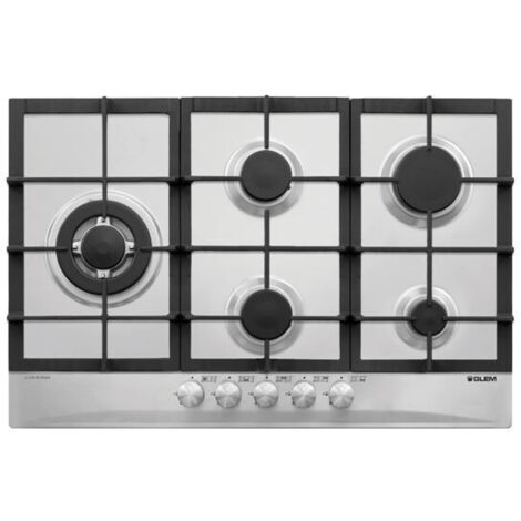 Glem Gas GT85THIX piano cottura Acciaio inox Da incasso 75 cm 5 Fornelli