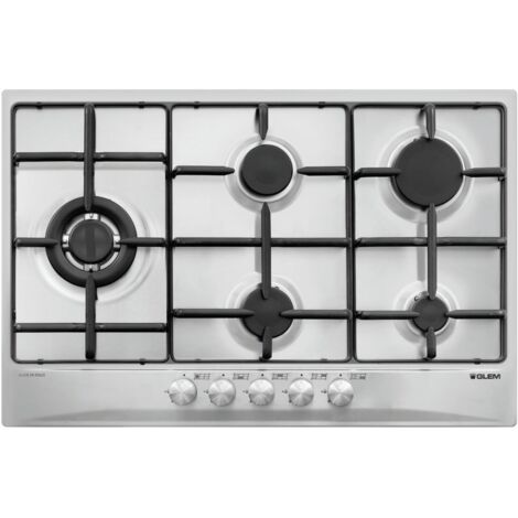 Glem Gas GT85TIX piano cottura Acciaio inox Da incasso 75 cm 5 Fornelli