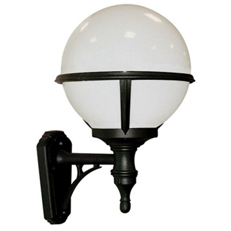 Elstead Lighting - Elstead Glenbeigh - 1 Light Outdoor Globe Wall Lantern Light Black IP44, E27