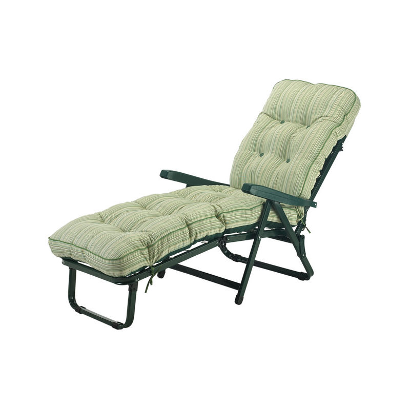 Deluxe Cotswold Stripe Sun Lounger Bed - L115 x W65 x H94 cm