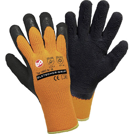 Gletscher-Grip Winterstrickhandschuh Leuchtorange Größe 8