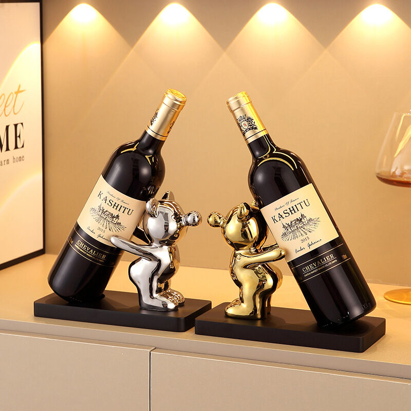 Image of XVX - Gli ornamenti in ceramica per portabottiglie per vino rosso portano decorazioni di lusso per l'armadietto del vino, luce di lusso, soggiorno,