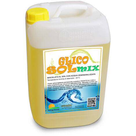 Glicole propilenico pronto all'uso per pannelli solari e impianti alimentari - miscelato al 50% con acqua demineralizzata (tanica 10 litri)