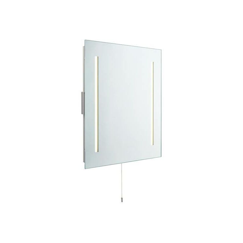 Saxby Lighting - Saxby Glimpse - Integrated LED 2 Light Bathroom Shaver Wall Light Mirrored Glass, Matt Silver IP44