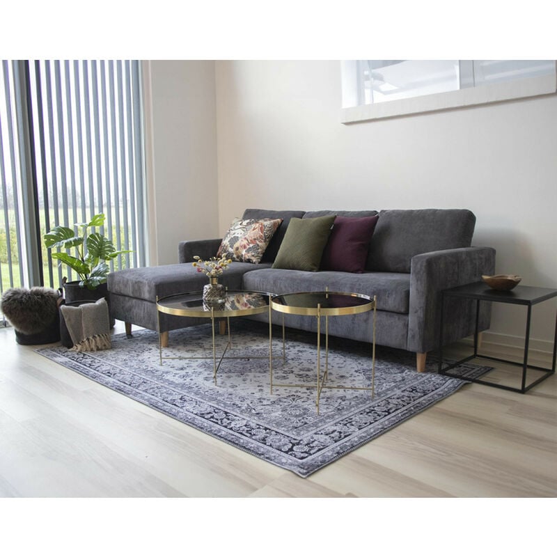 Lisa Design - Glina - table basse - métal et verre - 70 cm - noir ou doré