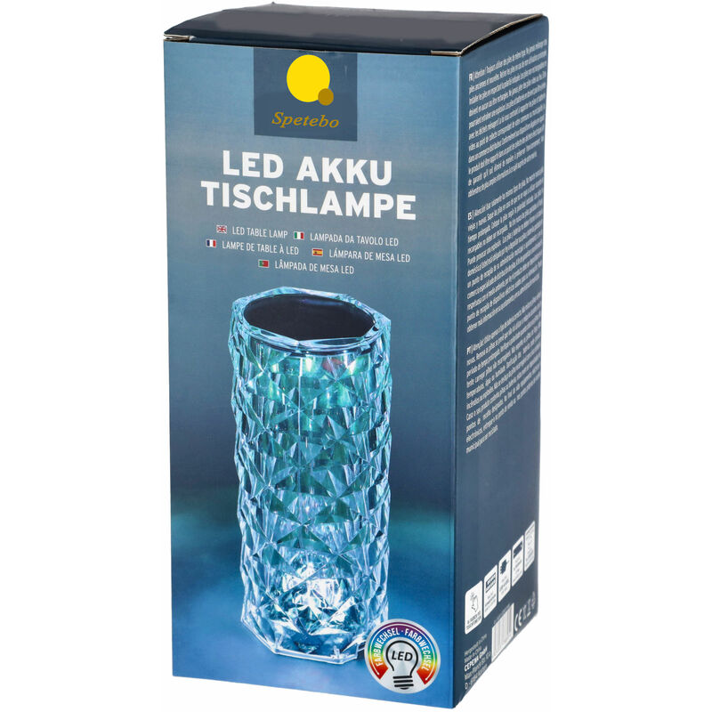 Spetebo - Lampe de table led rechargeable avec 16 couleurs - env. 22 x 9,5 cm - câble usb et télécommande