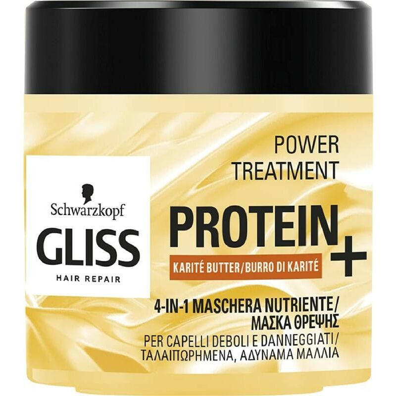 Image of Gliss maschera protein + 4 in 1 per capelli deboli e danneggiati da 400 ml