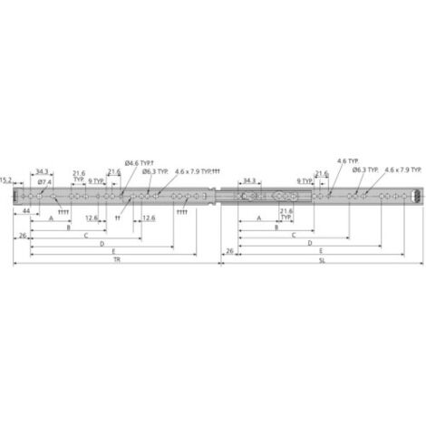 GLISSIERE DE TIROIR DZ 2601-35 - ACCURIDE