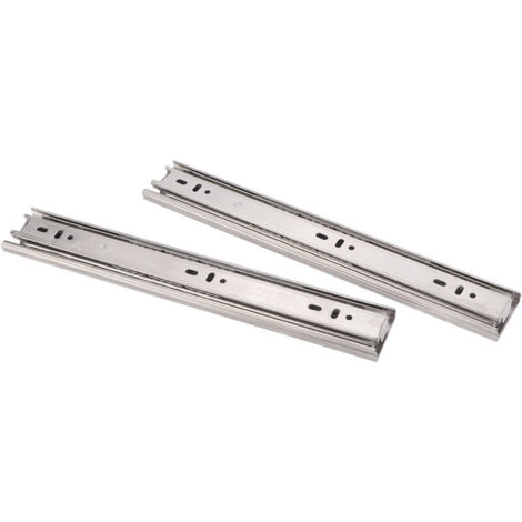 Glissière de tiroir en acier inoxydable 12-18, glissière de meuble à 3 sections (12 pouces non rembourrées)
