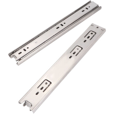 Glissière de tiroir en acier inoxydable 12-18, glissière de meuble à 3 sections (14 pouces non rembourrées)