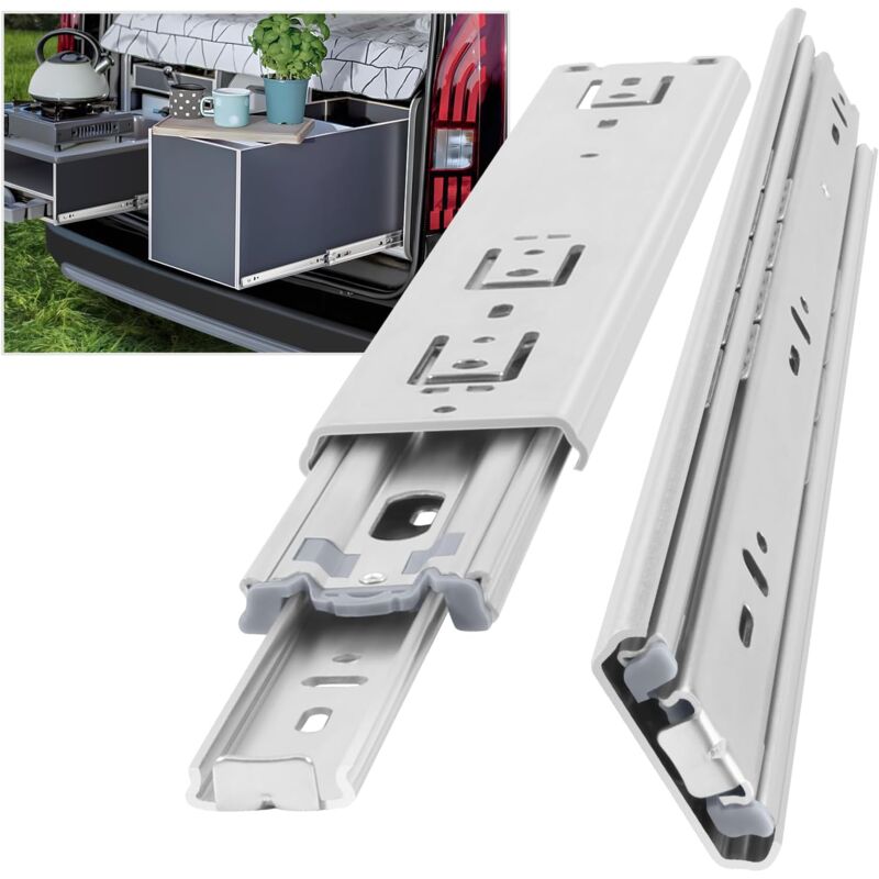 Glissière de tiroir pour charges lourdes, capacité de charge jusqu'à 68 kg, sans serrure,Extension 300mm, 1 Paire (2 pièces)