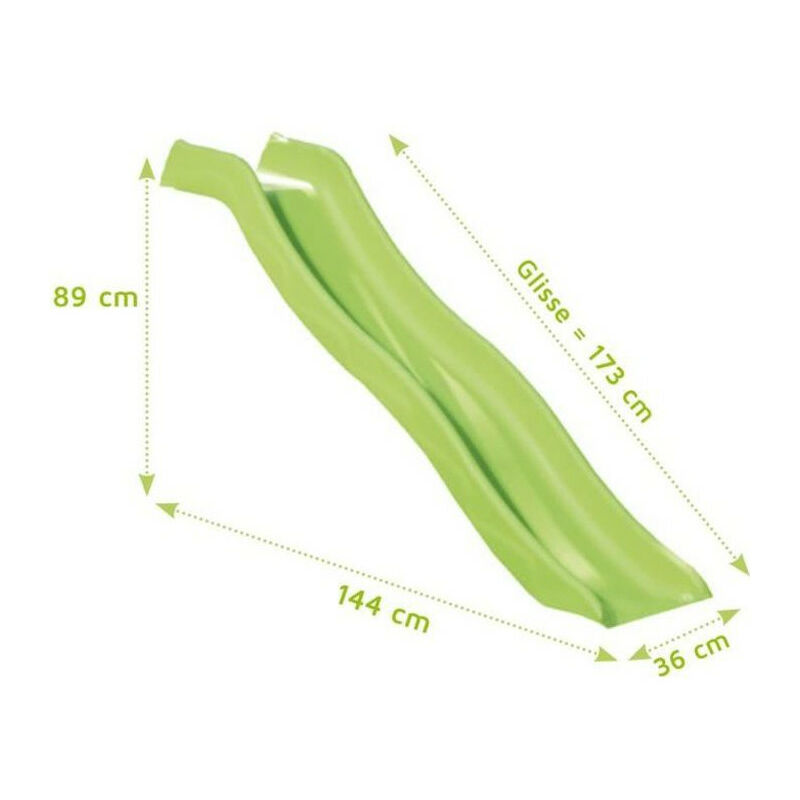 Glissiere de toboggan verte pour portique - 1,73m de glisse TRIGANO - Vert